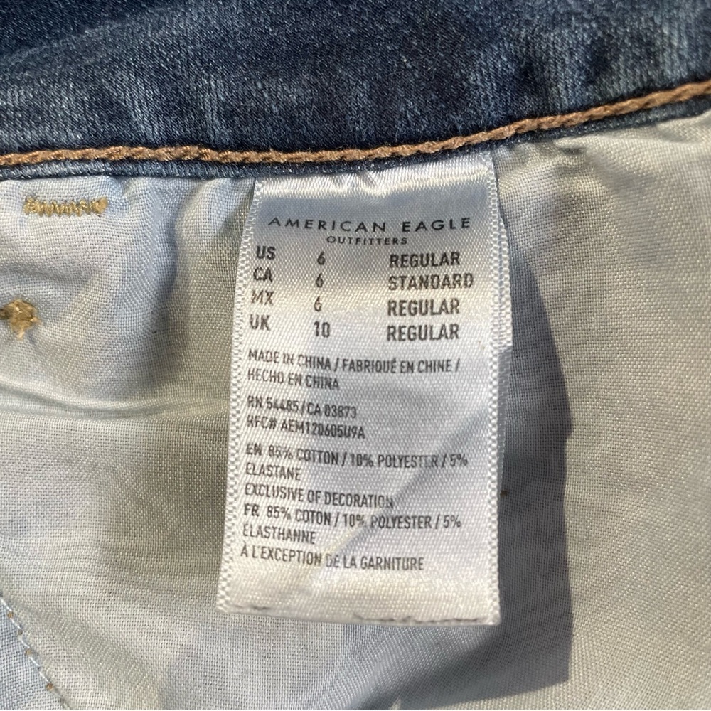 American Eagle 360 Next Level Stretch Jeggings Women’s Size 6 Medium Wash - Picture 14 of 15